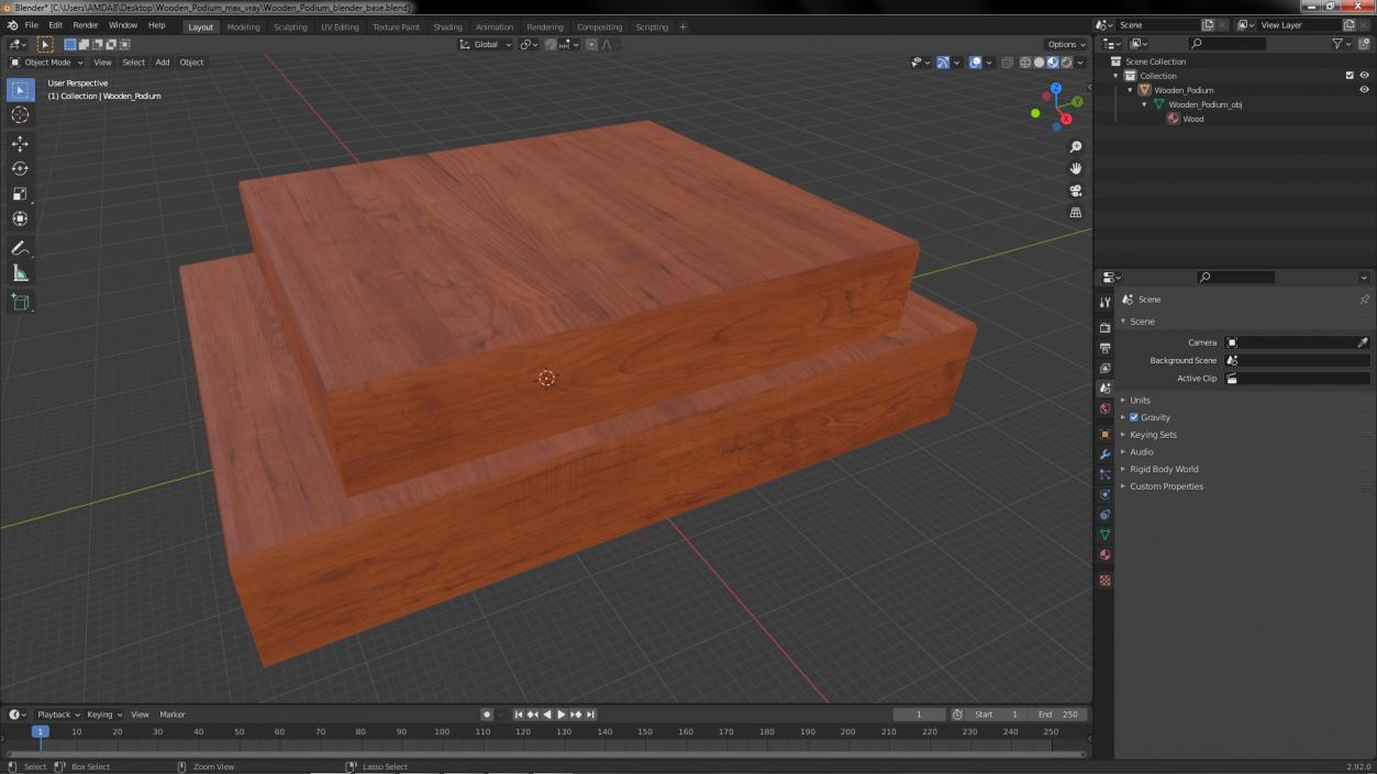 3D Wooden Podium model