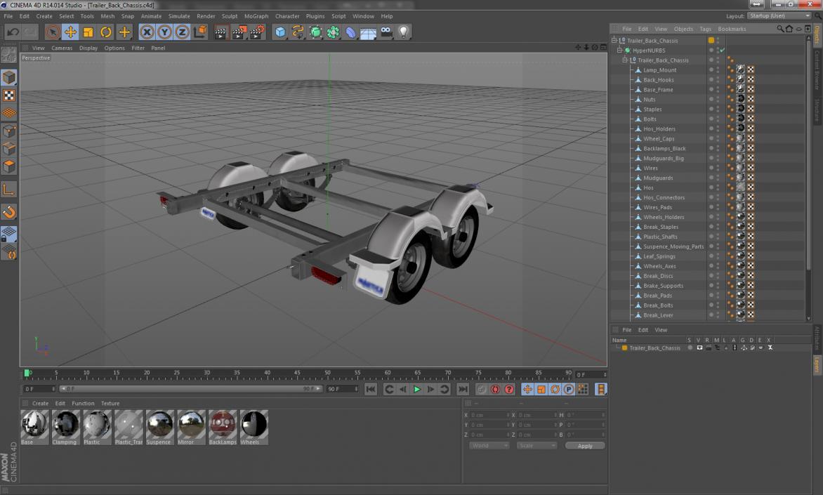 3D model Trailer Back Chassis