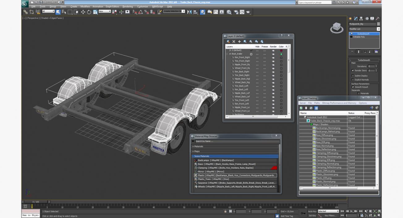 3D model Trailer Back Chassis