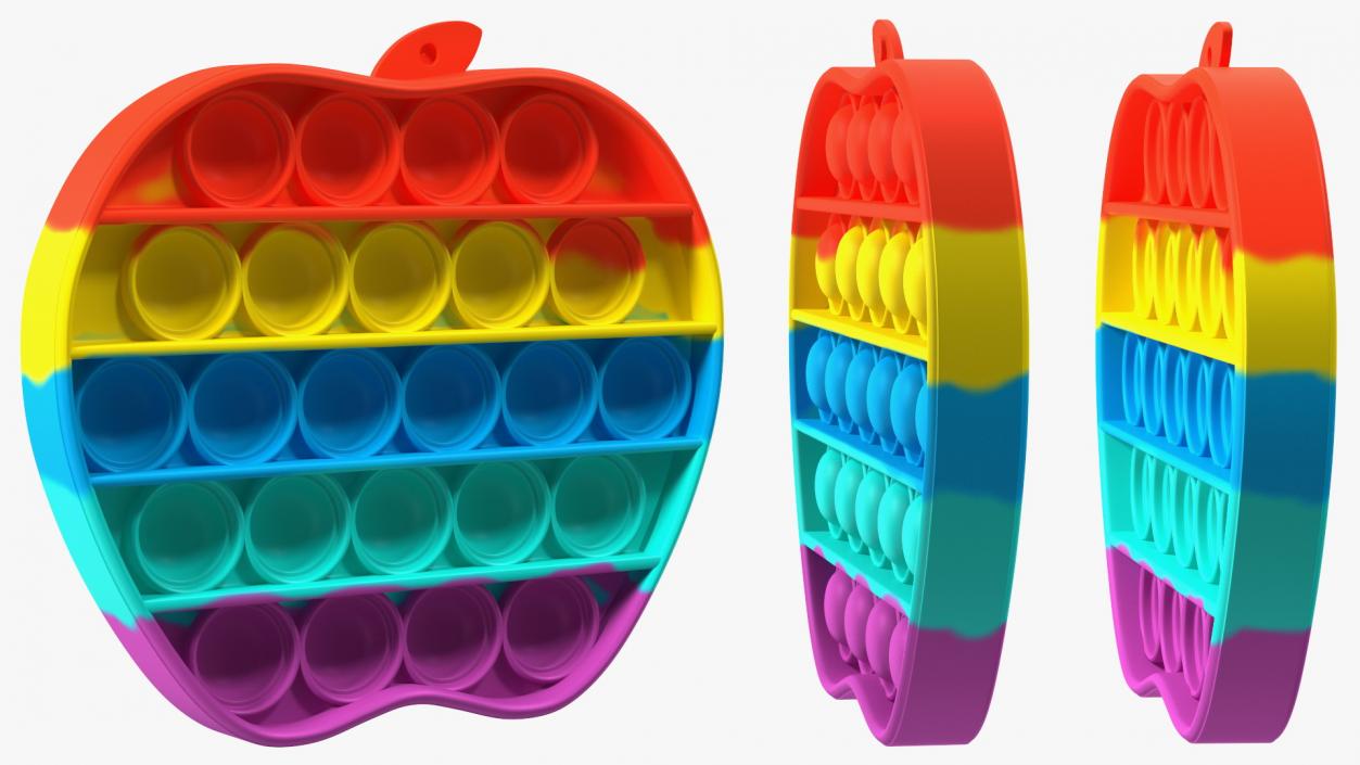 Rainbow Apple Pop It Toy 3D model