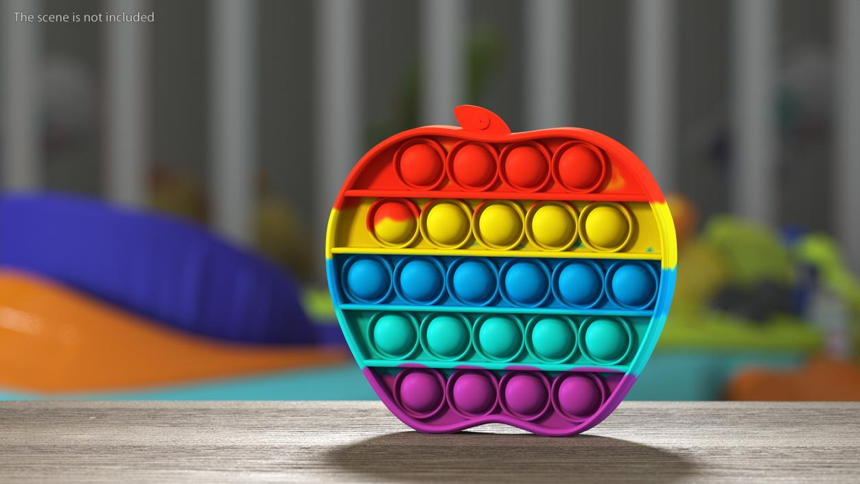 Rainbow Apple Pop It Toy 3D model