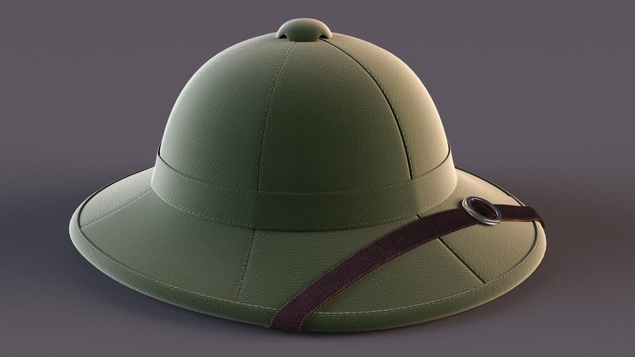 French Pith Helmet Green 3D model