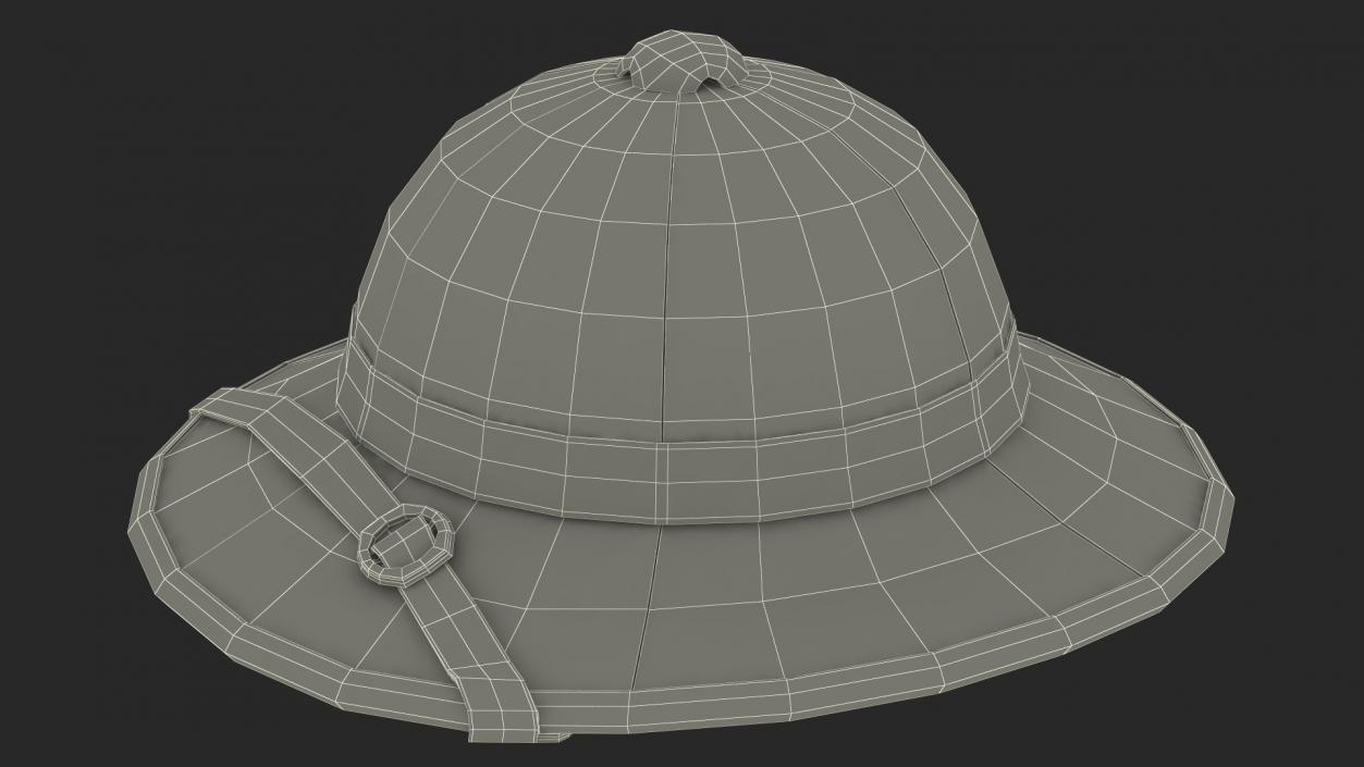 French Pith Helmet Green 3D model