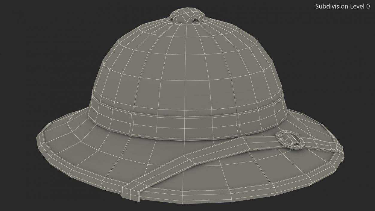 French Pith Helmet Green 3D model