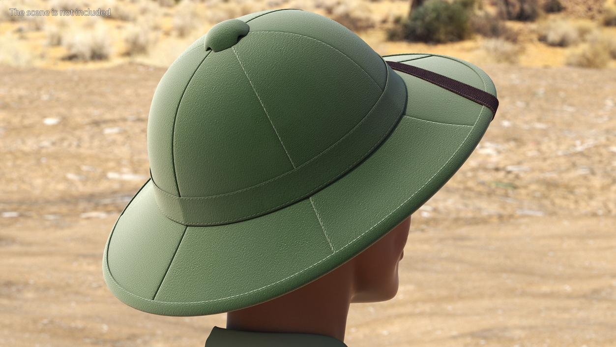 French Pith Helmet Green 3D model