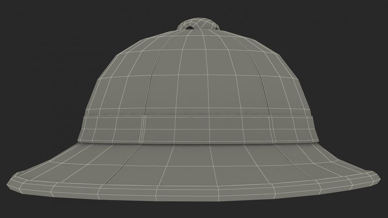 French Pith Helmet Green 3D model