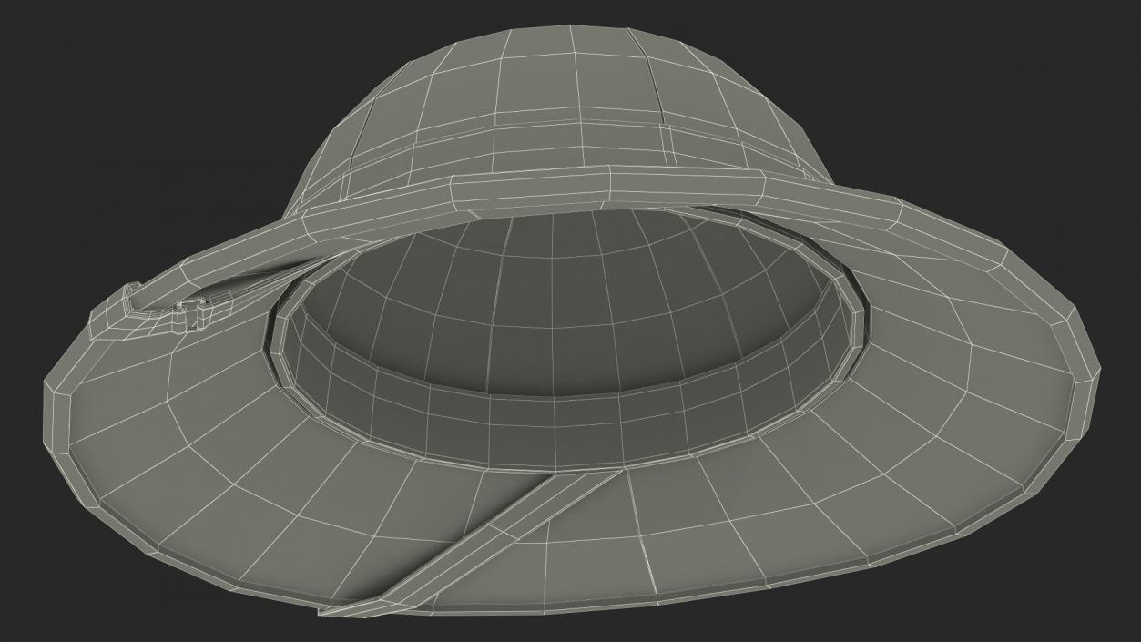 French Pith Helmet Green 3D model