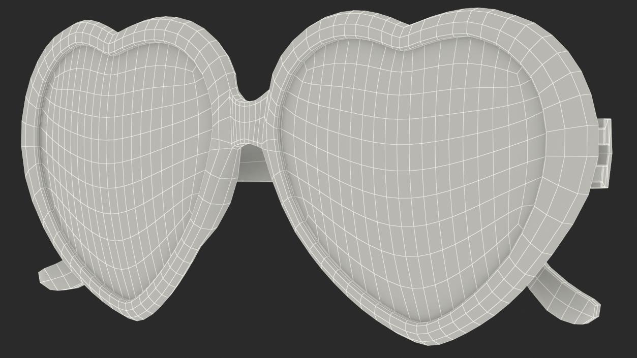 Heart Shaped Sunglasses Red 3D