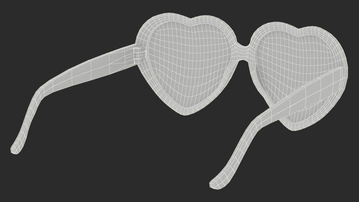 Heart Shaped Sunglasses Red 3D