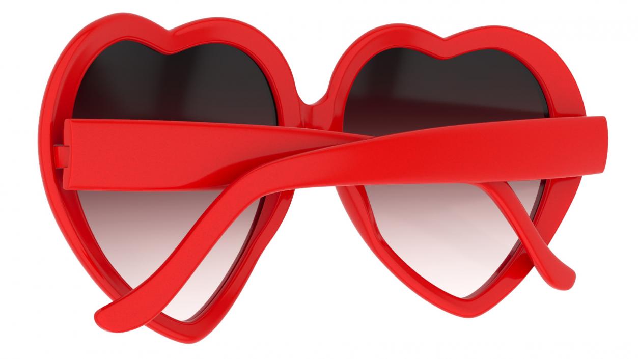 Heart Shaped Sunglasses Red 3D