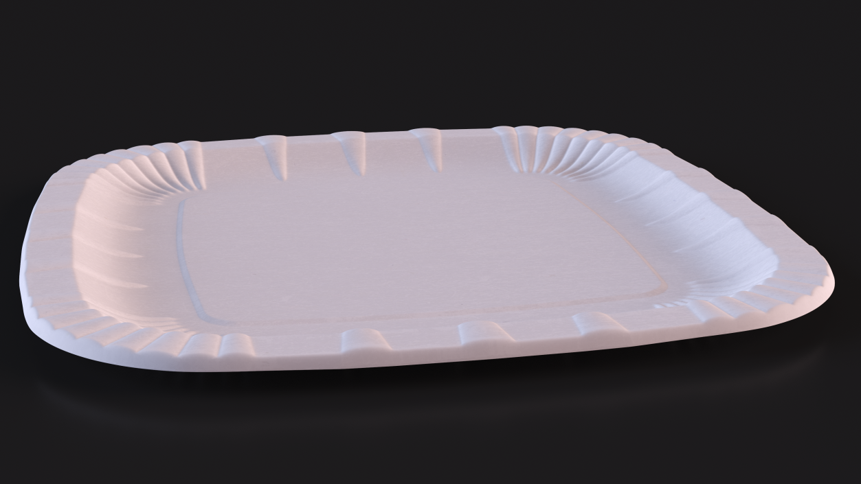 White Square Paper Plate 3D model