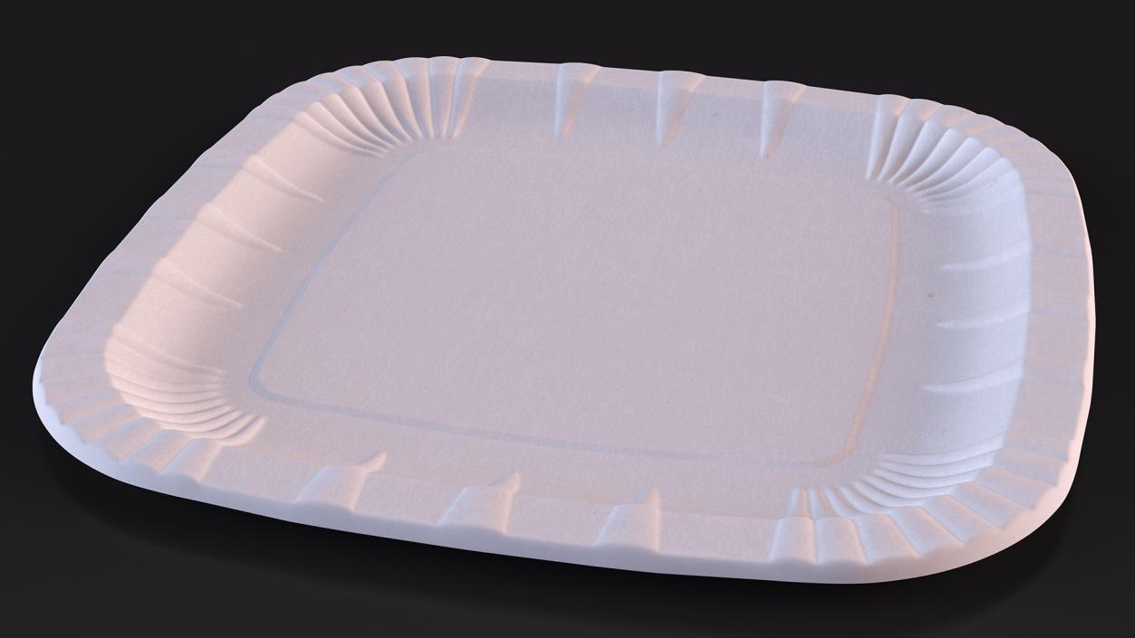 White Square Paper Plate 3D model