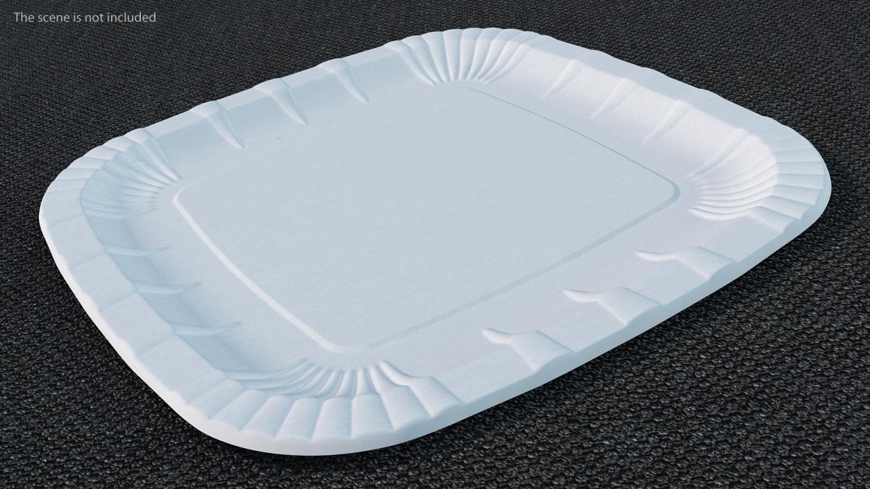 White Square Paper Plate 3D model