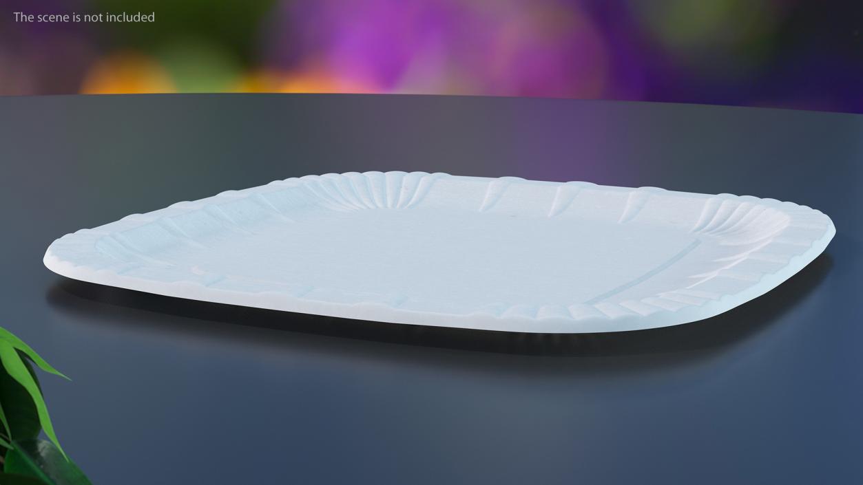 White Square Paper Plate 3D model