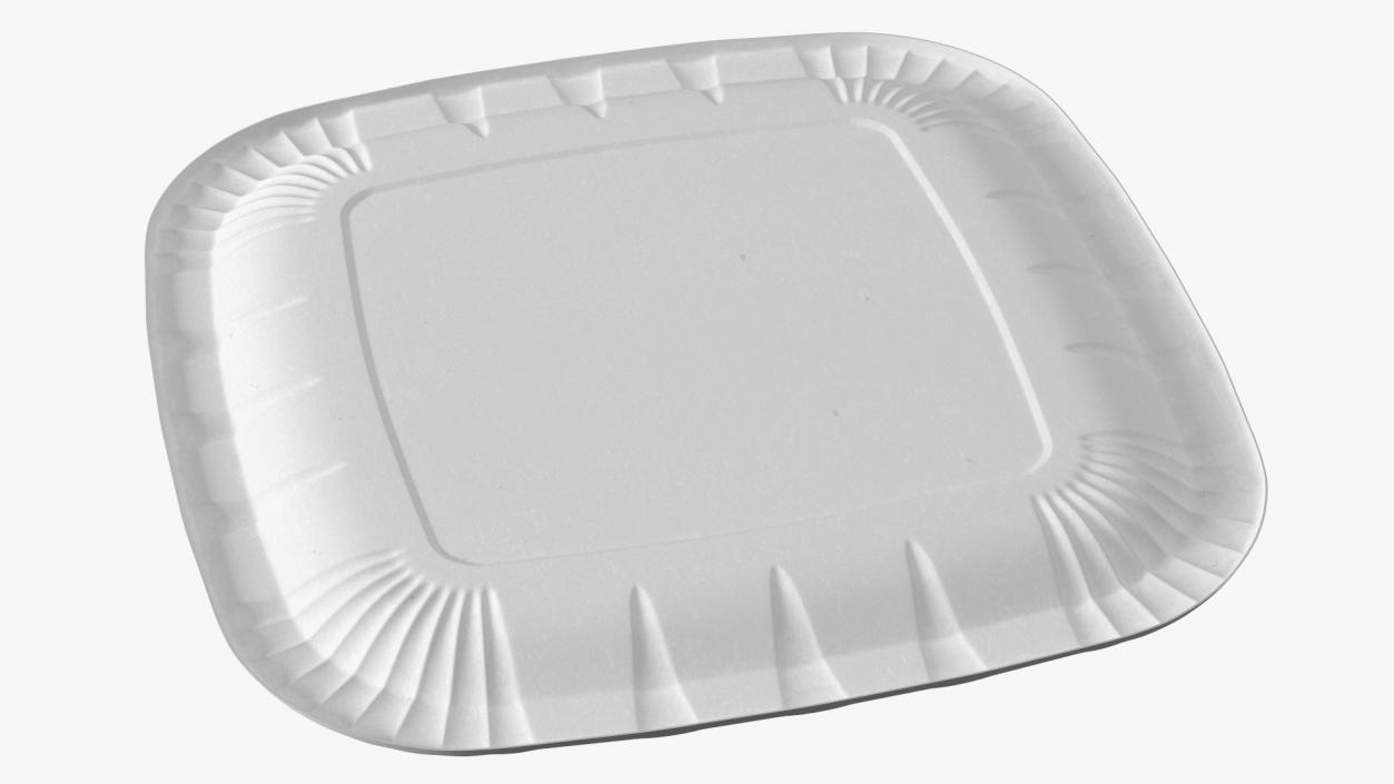 White Square Paper Plate 3D model