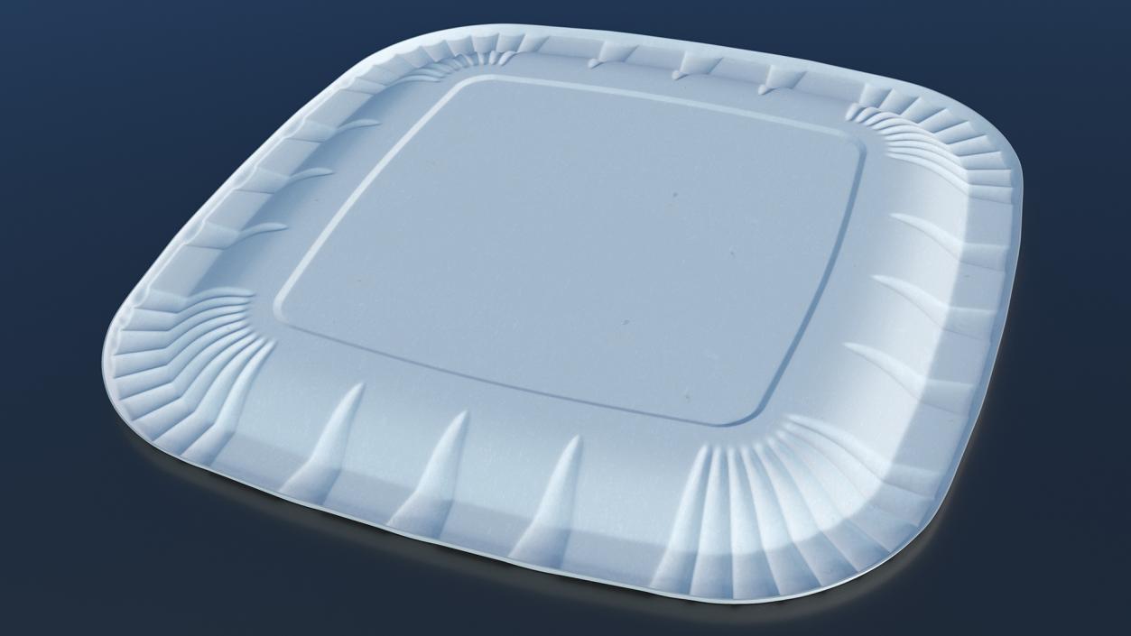 White Square Paper Plate 3D model