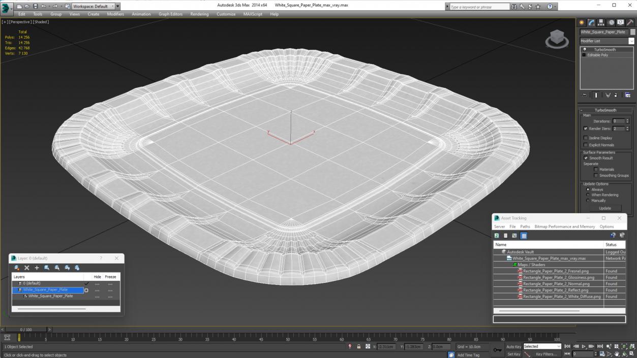 White Square Paper Plate 3D model