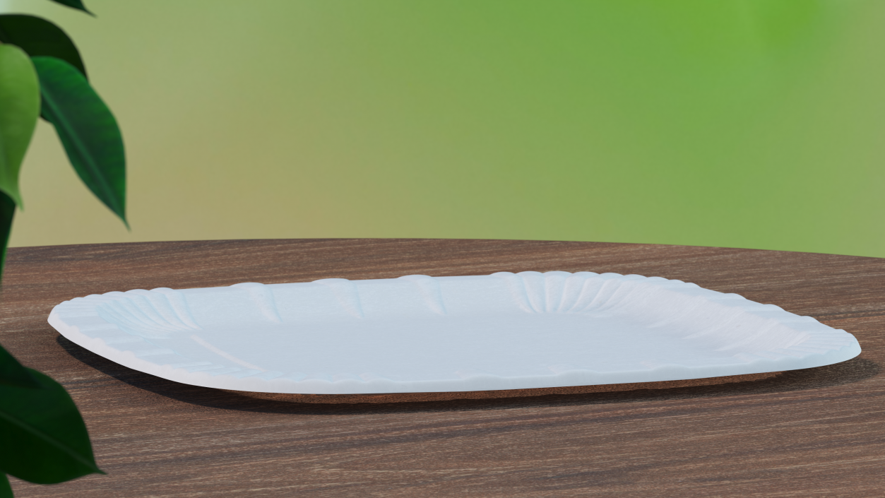 White Square Paper Plate 3D model