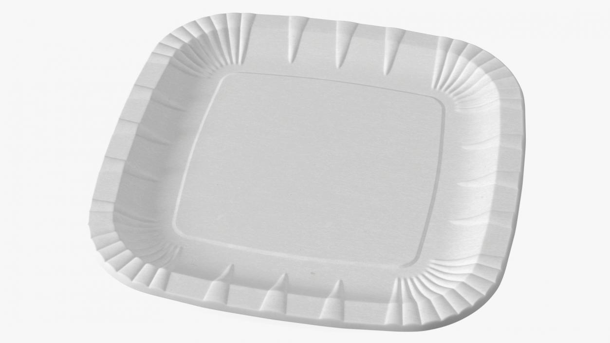 White Square Paper Plate 3D model