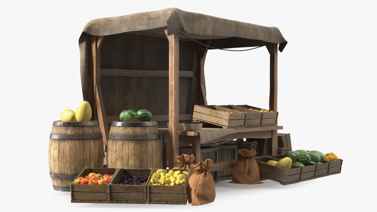 3D Medieval Market Stall