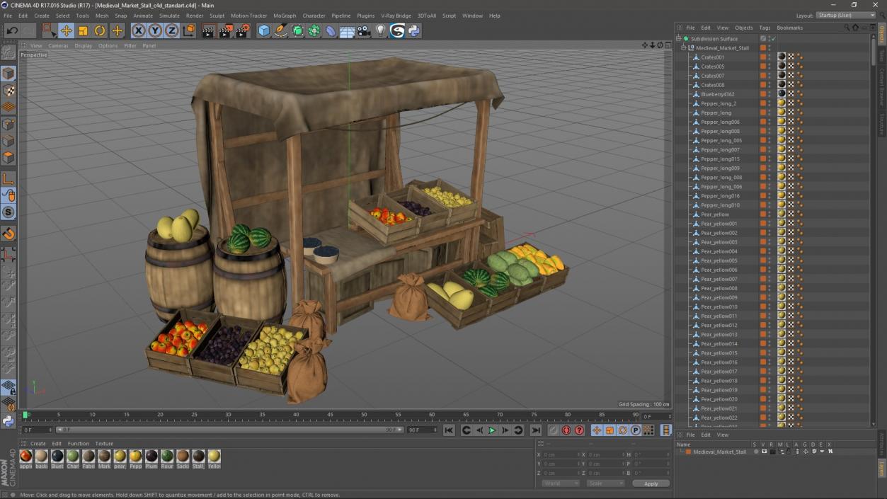 3D Medieval Market Stall