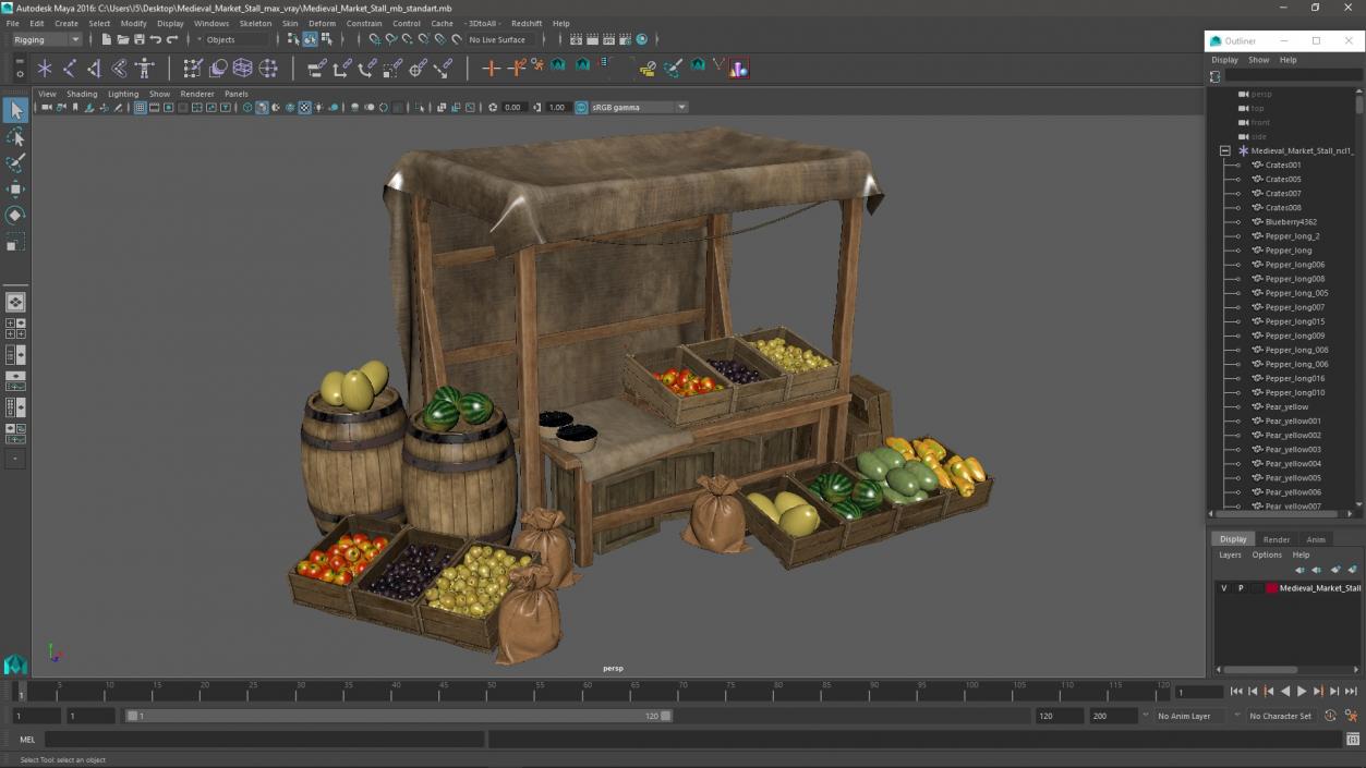 3D Medieval Market Stall