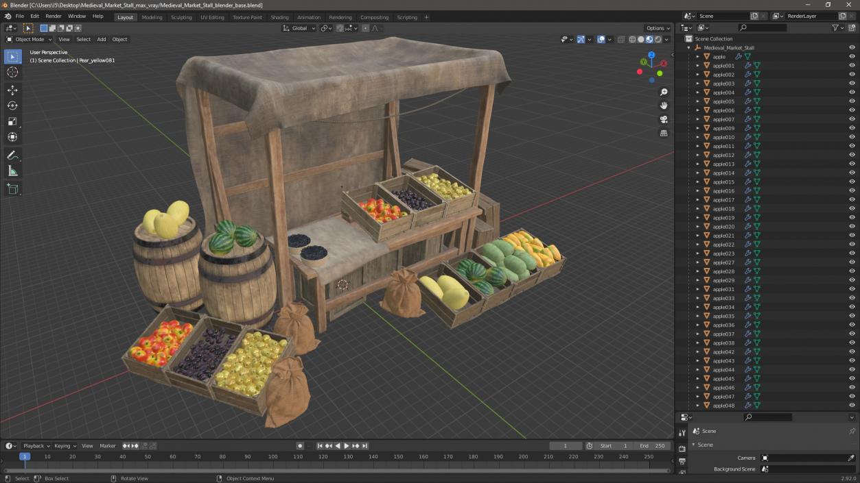 3D Medieval Market Stall