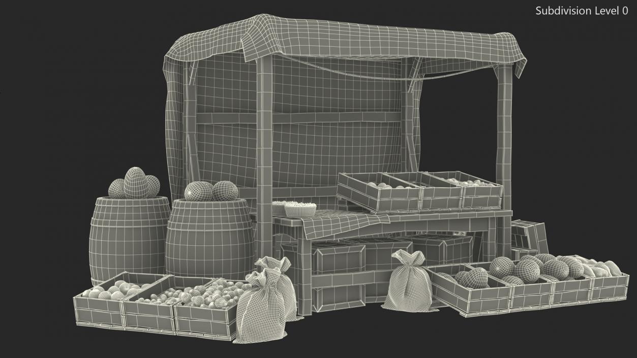 3D Medieval Market Stall