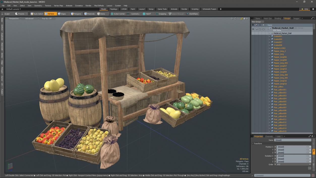 3D Medieval Market Stall