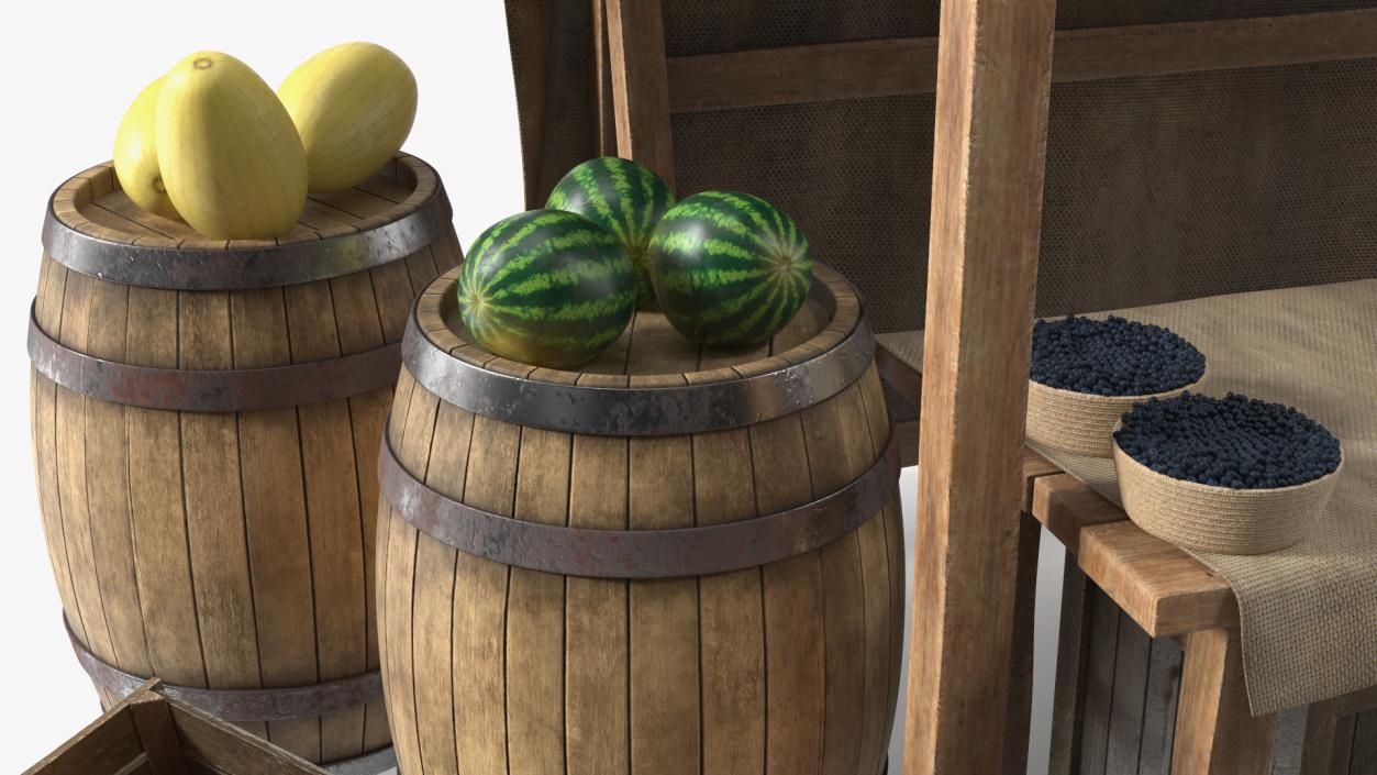 3D Medieval Market Stall