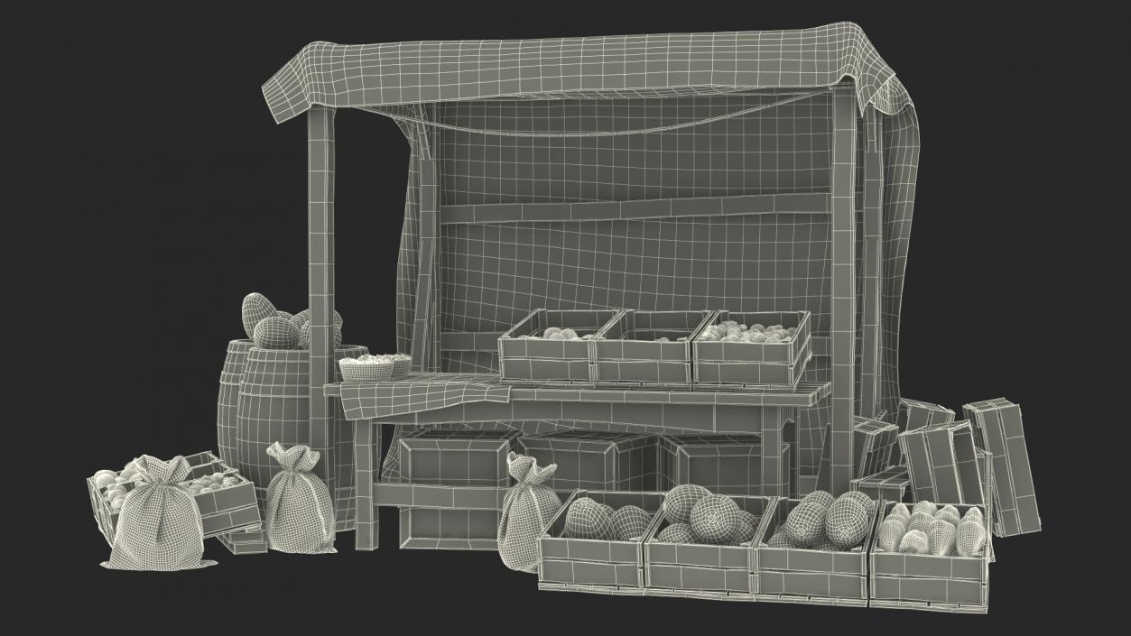 3D Medieval Market Stall