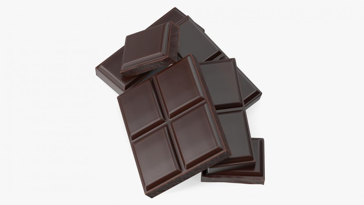 Pieces of Dark Chocolate 3D model