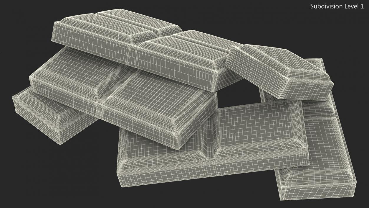 Pieces of Dark Chocolate 3D model