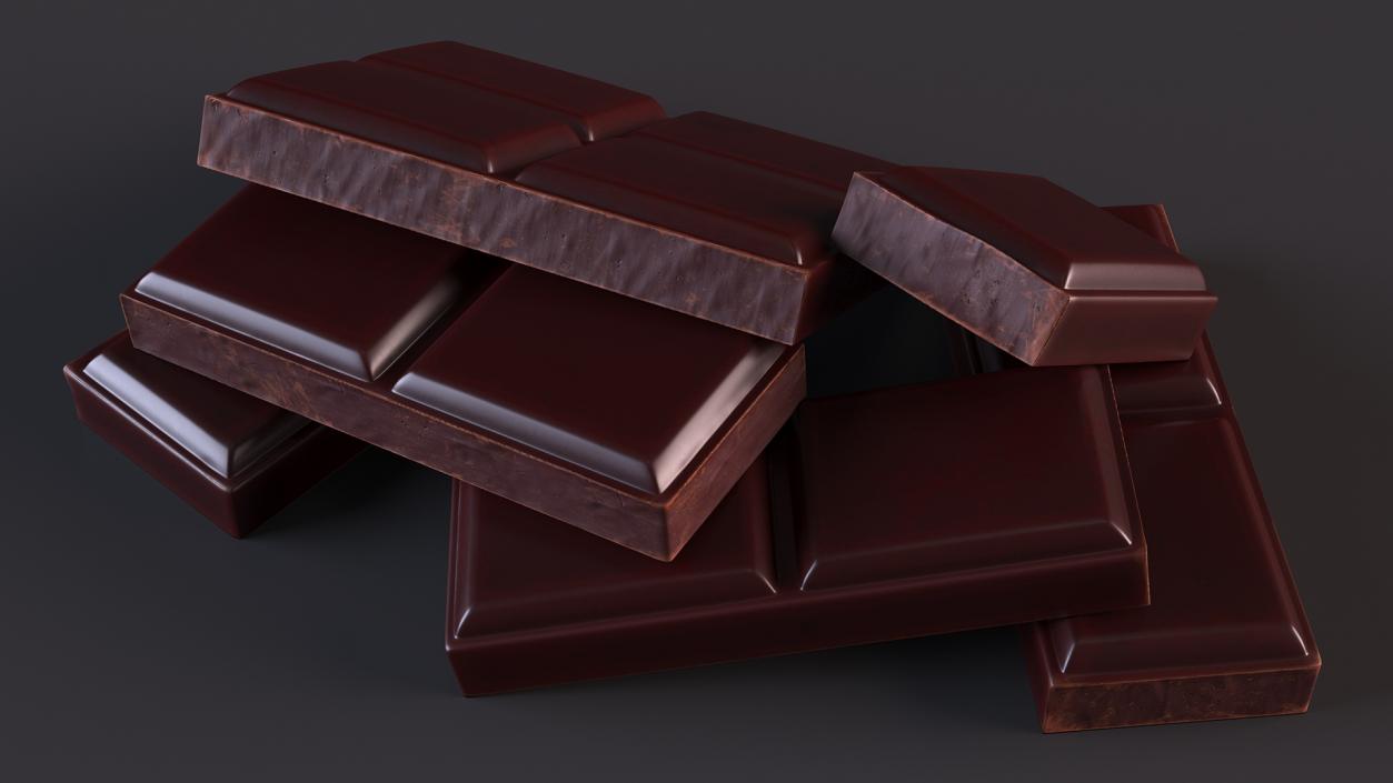 Pieces of Dark Chocolate 3D model