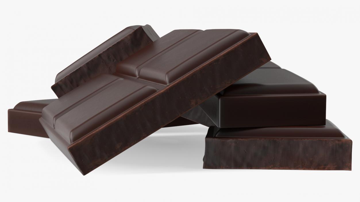 Pieces of Dark Chocolate 3D model