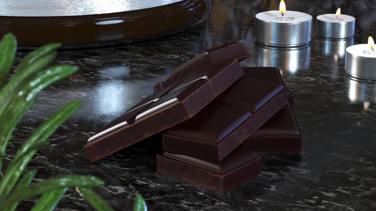 Pieces of Dark Chocolate 3D model