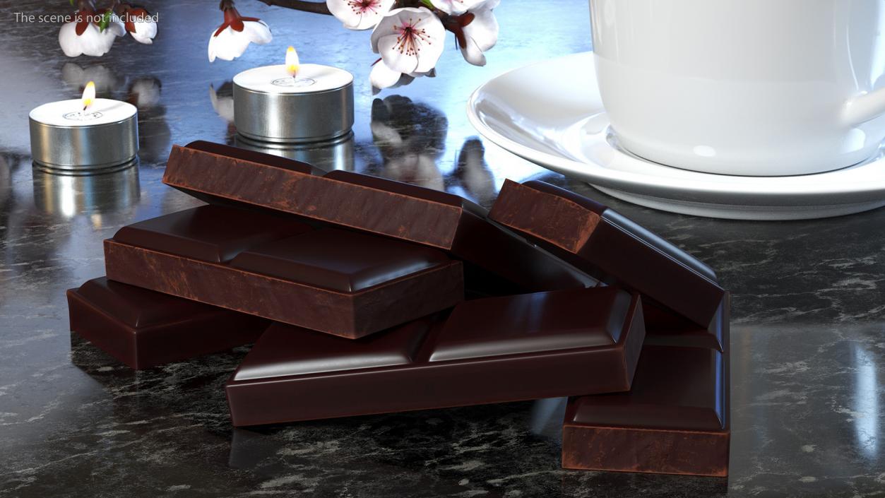 Pieces of Dark Chocolate 3D model