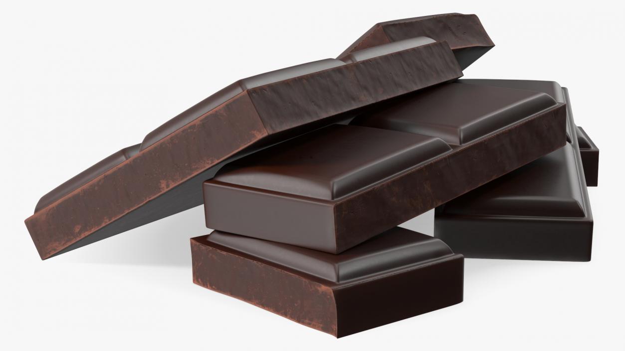 Pieces of Dark Chocolate 3D model