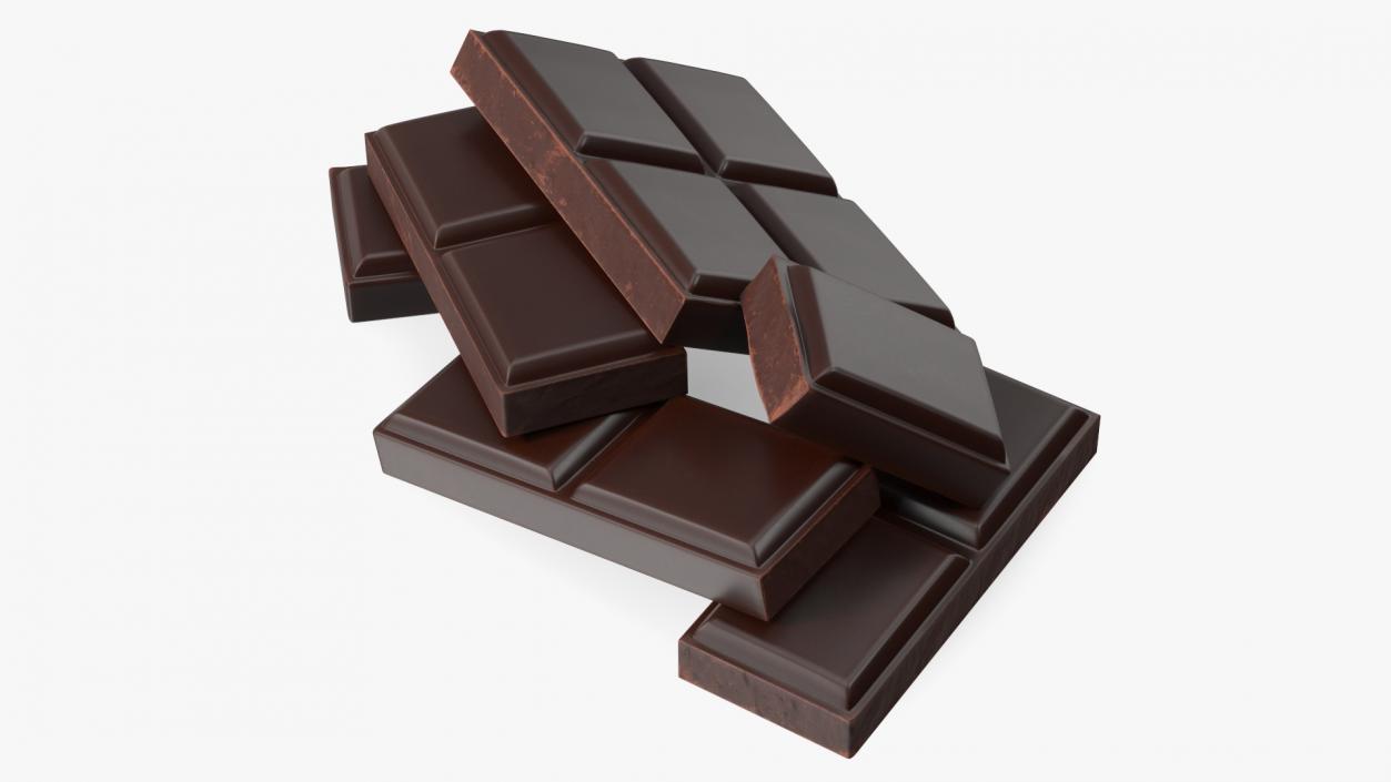 Pieces of Dark Chocolate 3D model