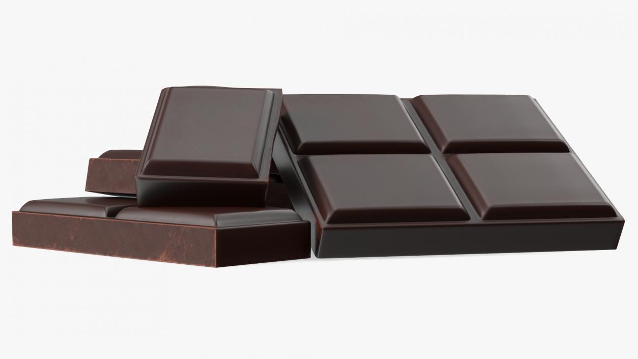 Pieces of Dark Chocolate 3D model