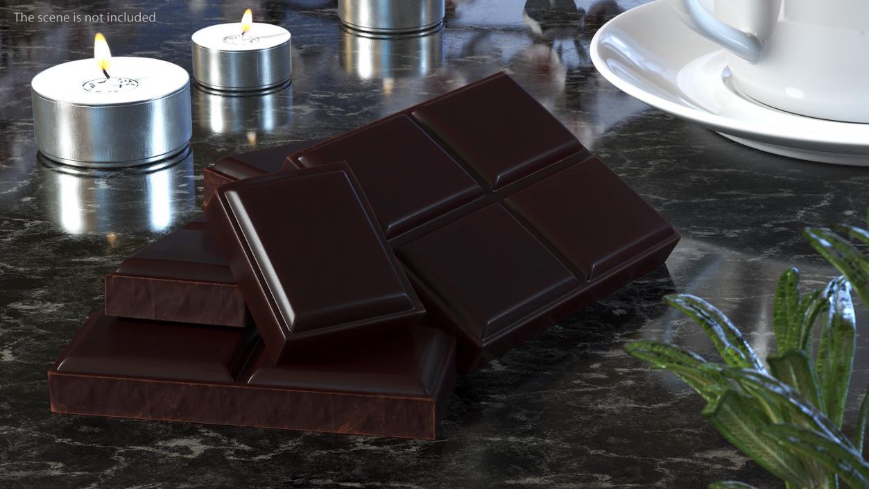 Pieces of Dark Chocolate 3D model