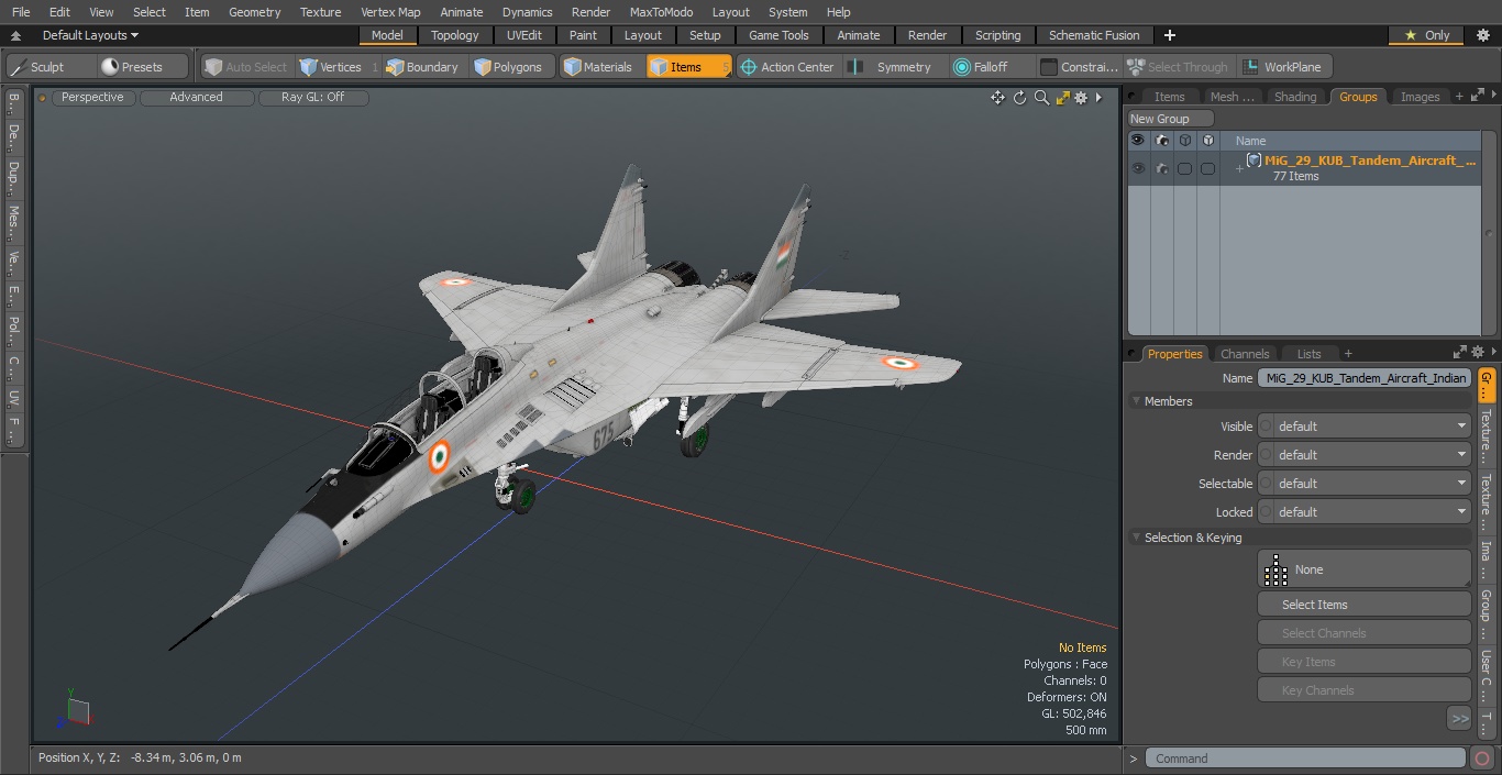 3D MiG 29 KUB Tandem Aircraft Indian Navy model