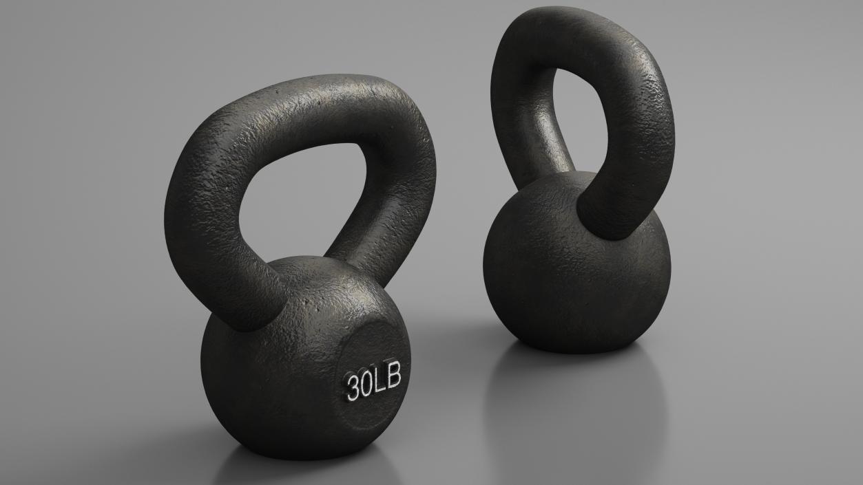 3D model Solid Cast Training Kettlebell 30lb