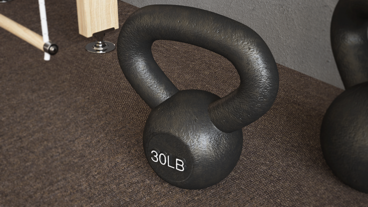 3D model Solid Cast Training Kettlebell 30lb