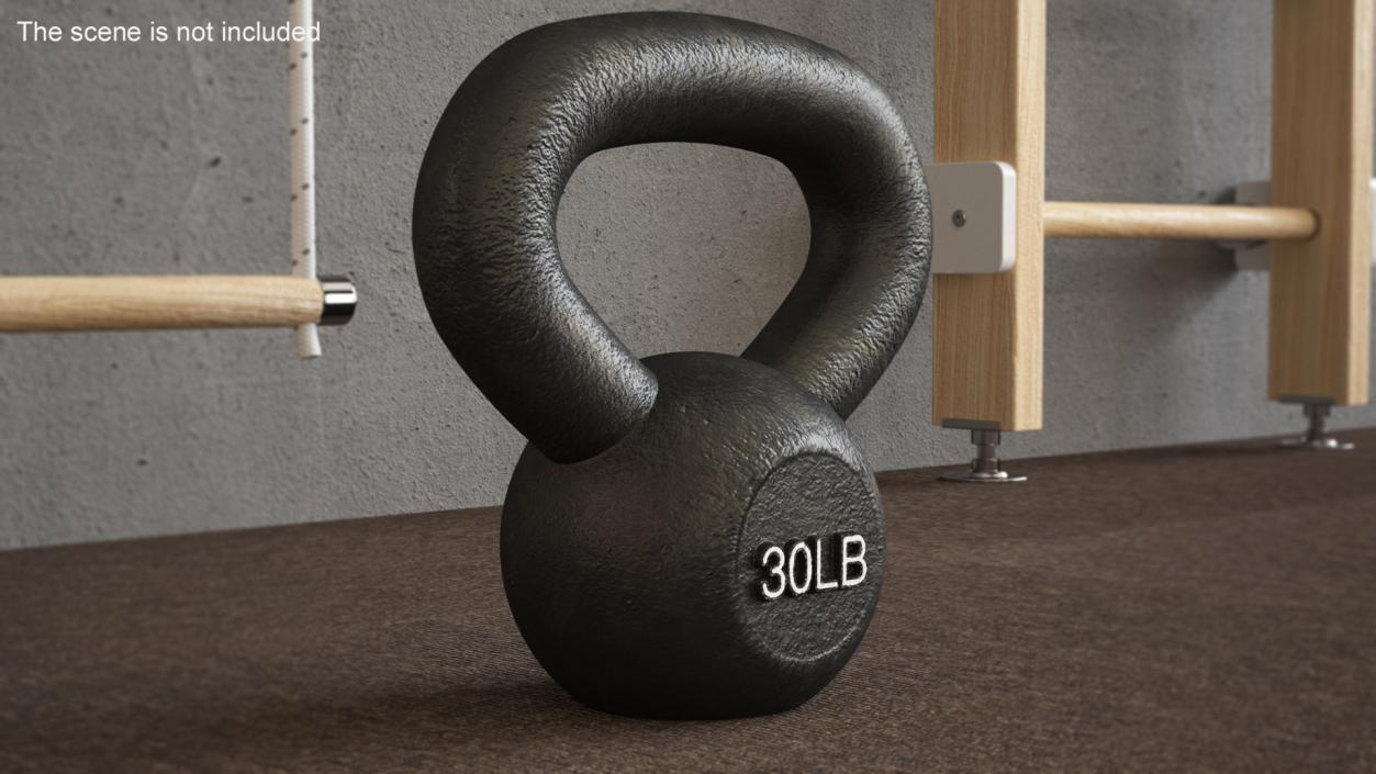 3D model Solid Cast Training Kettlebell 30lb