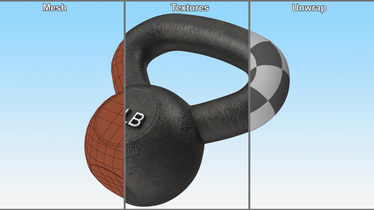 3D model Solid Cast Training Kettlebell 30lb