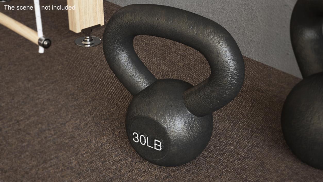 3D model Solid Cast Training Kettlebell 30lb