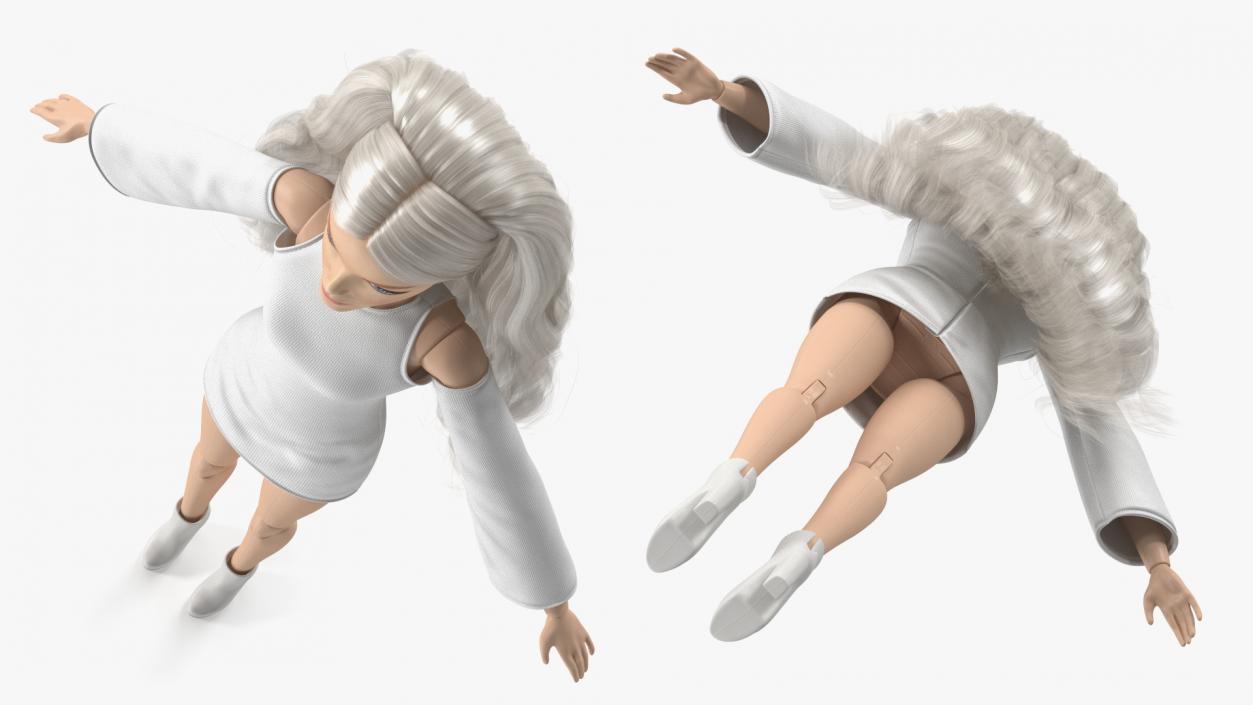 3D model Barbie Doll White Dress T-pose