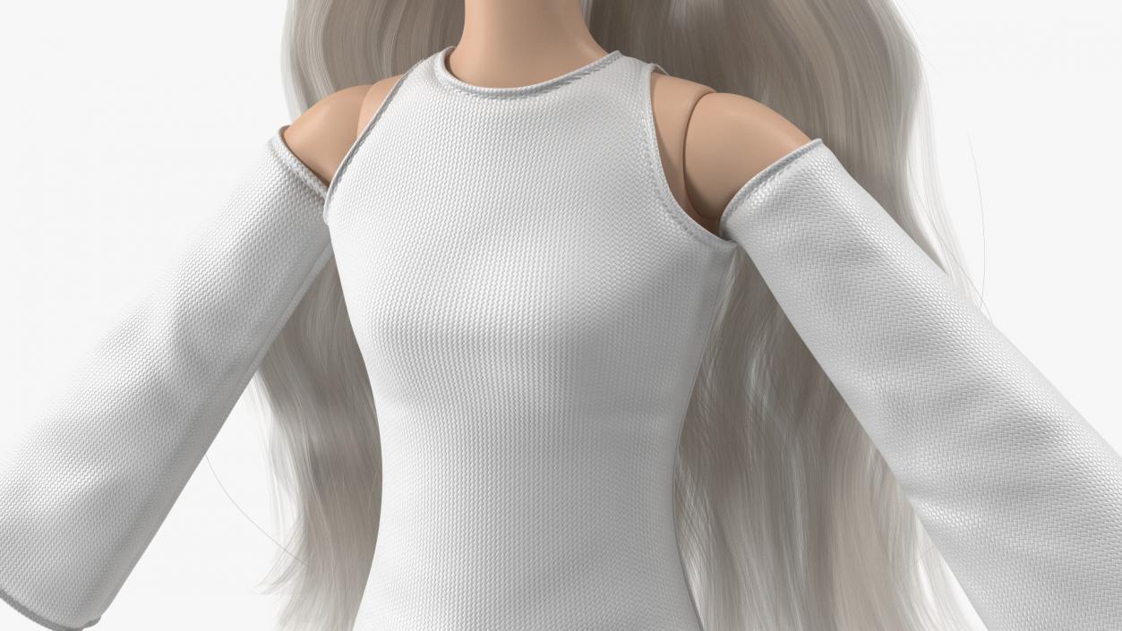 3D model Barbie Doll White Dress T-pose