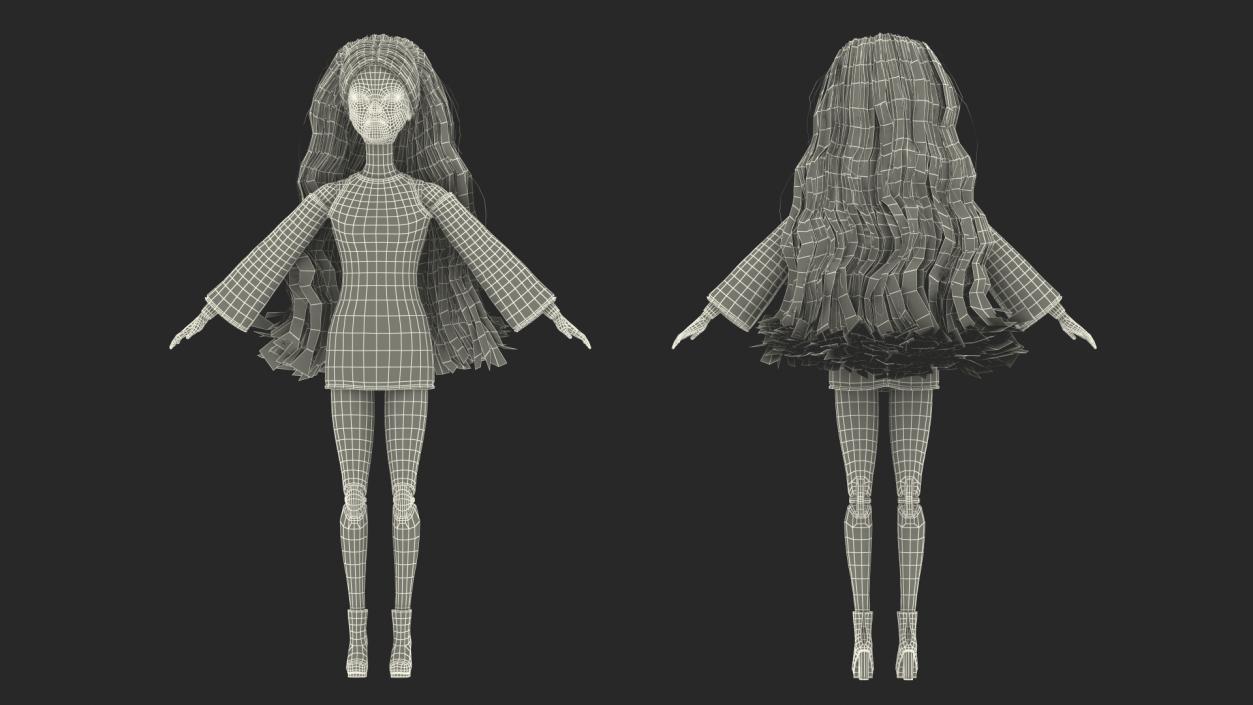 3D model Barbie Doll White Dress T-pose